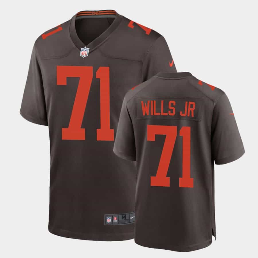 Men Cleveland Browns 71 Jedrick Wills Jr Nike Brown Alternate Game NFL Jersey